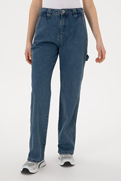 U.S. Polo Assn. Kadın Mavi Cargofit Jean Pantolon 50304325-DN0022