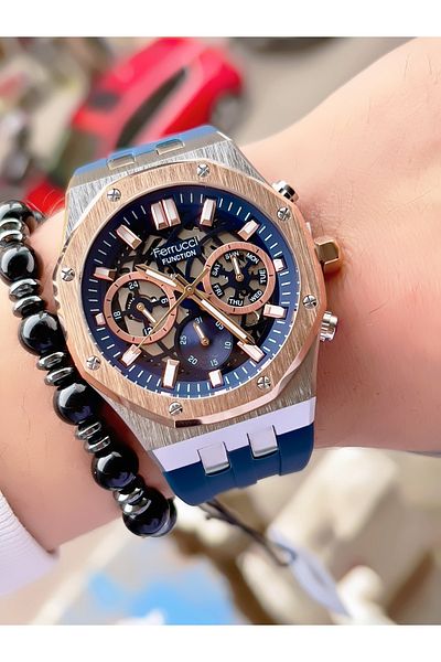 Ferrucci FERRUCCİ FUNCTION SILICONE CORD MEN'S WRISTWATCH + BRACELET WITH GIFT