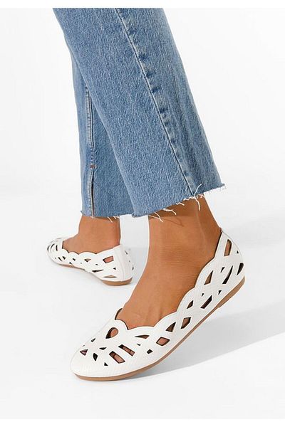 B T Shoes Balerini perforati Priscille albi