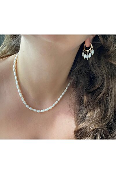 DEVİ fashion Gerçek Arpa Inci Choker Tarz Tasarım Kolye