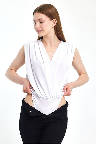 ZACHARIUZ Double-breasted Collar Bottom Snap-on Bodysuit