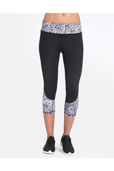 Vie Active Chelsea White Leopard Capri Sports Leggings