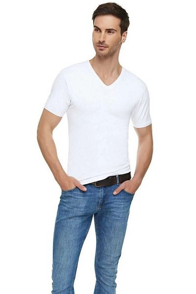 ENTAHA Tutku Elit 6-Pack 1303 Lycra V-Neck Cotton T-Shirt Undershirt