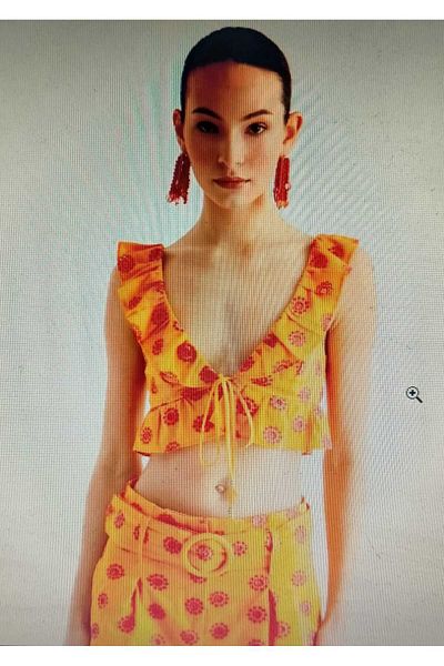 Koton X Sibil Çetinkaya - Frilly Crop Scallop Top