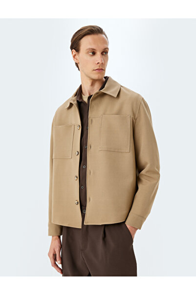 Koton Men's Beige Jacket with Pocket Detail 5Skt30005Hw