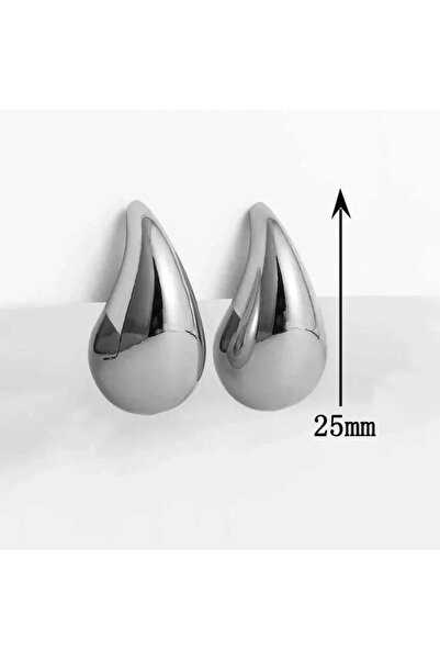 Ervalina 2'li Tombul Damla Göz Yaşı Küpe Set Altın Gümüş Rengi