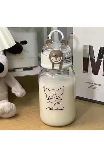 synshop Kuromi Sanrio 480 ml Water Bottle with Straw