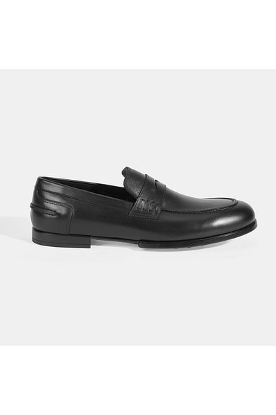 Desa Ανδρικό μαύρο δερμάτινο loafer