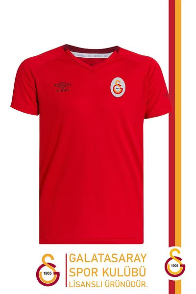 Galatasaray Γνήσιο με άδεια Umbro V-Neck Red T-Shirt Ξύλινο Καλό