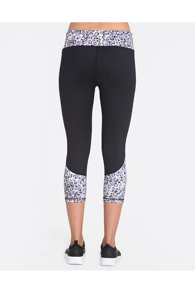 Vie Active Chelsea White Leopard Capri Sports Leggings