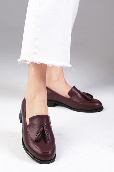 Mio Gusto Iris Burgundy Color Women's Oxford Casual Flat Shoes