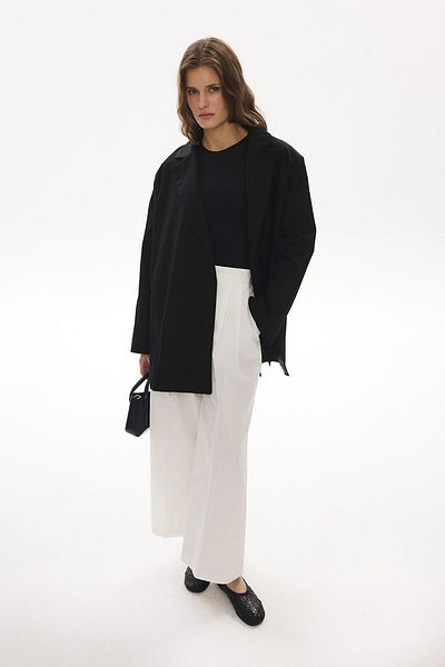 Hooopstore Oversize μαύρο σακάκι με σχισμή στο πλάι