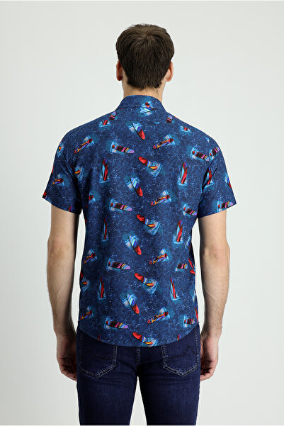 Kiğılı Короткий рукав, облягаючий крій, принт, бавовняна сорочка