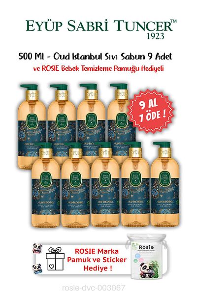 Eyüp Sabri Tuncer Buy 9 Pay 7 Oud Istanbul Liquid Soap 500 ml and Rosie Gift