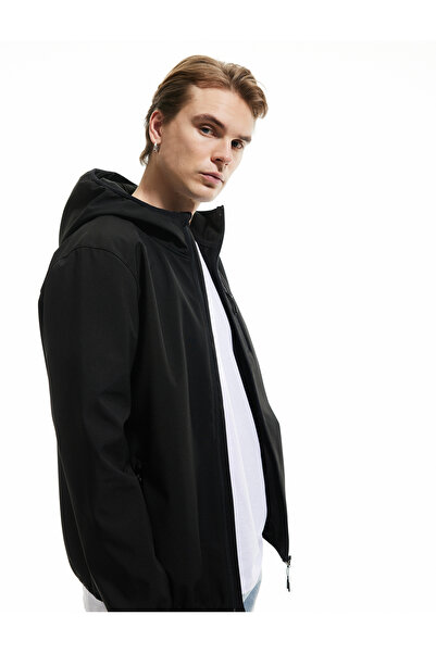 Koton Long Sleeve Slim Fit Hooded Seasonal Jacket with Zipper Pocket