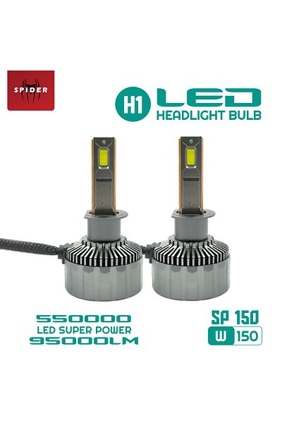 Spider Car LED Headlight Bulb H1 Canbus Car Head Light Bulb 550000 LED Super Power 95000LM