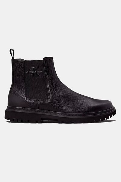 Calvin Klein Men's Black Boots - Comfortable Foamed, Antique Leather Upper, Inner Sole Eva, Outsole