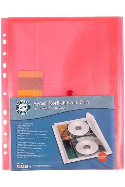 Serve Envelope with Clips Transparent Pink 2 Cd