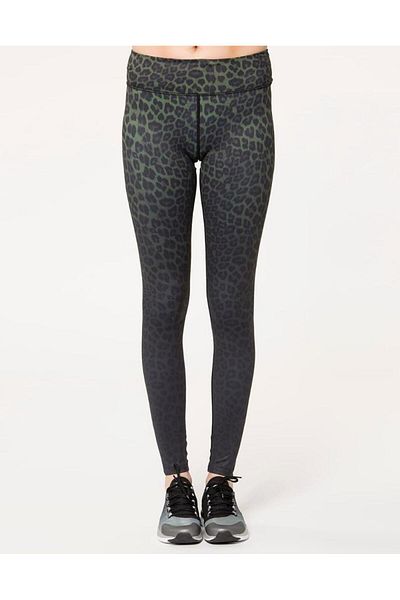 Vie Active Rockell Olive Leopard Ombre Sports Tights