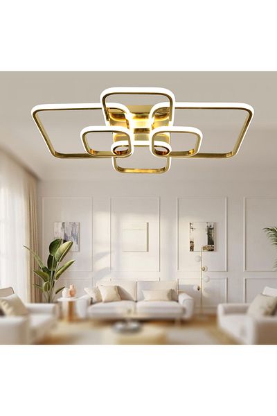 TT AYDINLATMA Tt500-6-Sr-Daylight Tt Lighting Yellow Coated (Daylight) Plofonyer 6 Led Chandelier