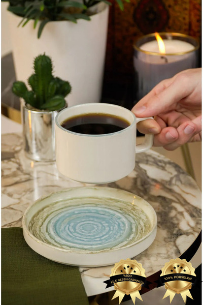 Heda Porselen Havin 4 Parça 2 Kişilik Porselen Çay Fincan Takımı