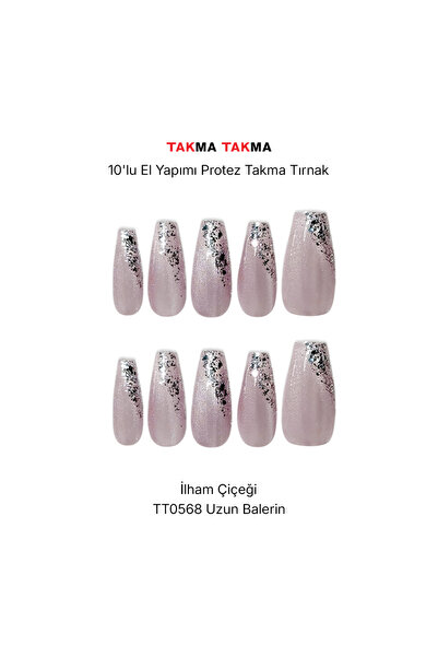 Takma Takma 10'lu Ten Rengi Uzun Balerin TT0568 Tekrar Kullanılabilir El Yapı...