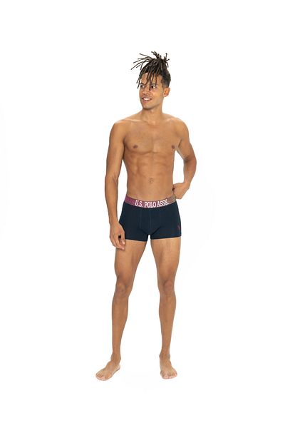 U.S. Polo Assn. Men's Black - Gray Melange - Navy Blue 3-Piece Boxers