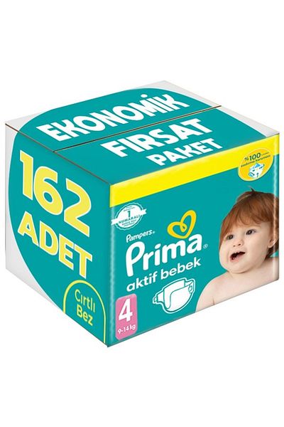 Prima 8-14kg Baby Diapers, Economic Model Maxi 162 Pieces