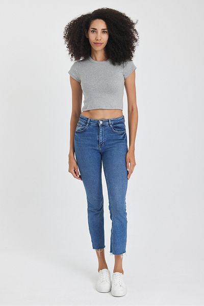ZACHARIUZ Gray Short Sleeve Crop 0004