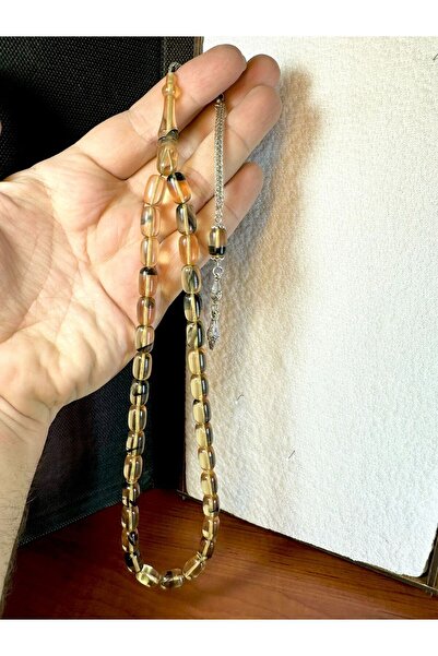 Anemore Collection مسبحة كهرمان النار كبسولة ملونة شفافة قطع T-195