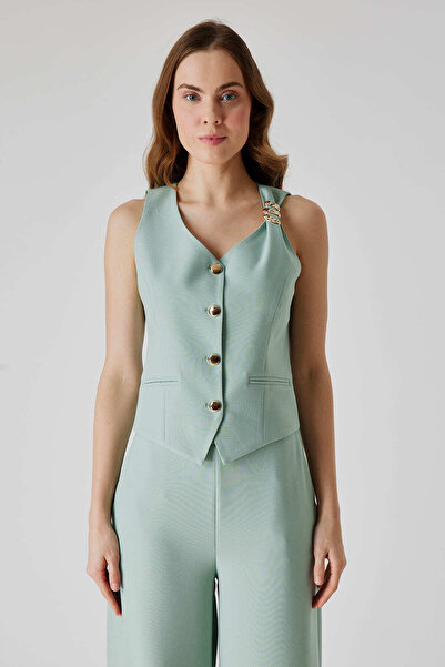 FEVER V yaka viskon karışımlı yelek