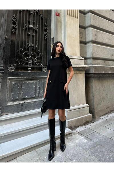 Elaxi Modal υφασμάτινο φόρεμα με διακοσμητική τσέπη