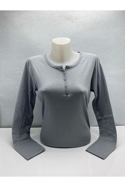 Ak Ench Solid Color Cotton Summer Blouse - Button and Lycra, for Women Mom