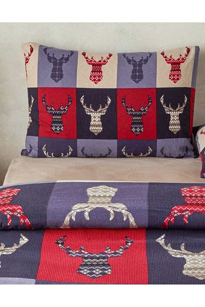 English Home Față de pernă din flanel 100% bumbac Patchy Deers