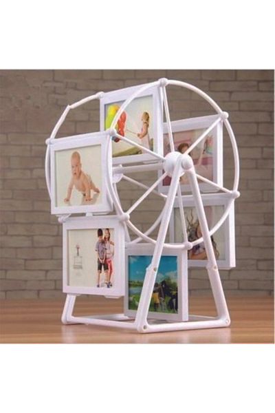 Lizpo Decor 12 Photo Girl's Room Gift White Movable Ferris Wheel Mill Frame