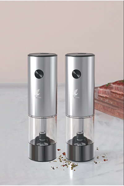 valletta Recoletta 2'Li Pilli Tuz Karabiber Değirmeni Otomatik Baharat Öğütüc...