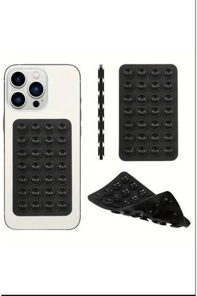 Hayveys Silikon Vantuzlu Telefon Tutucu Telefon Arkası Ped Siyah