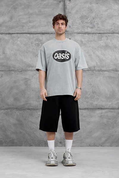 NOMARC Γκρι Oasis Written Washable Oversize Tshirt