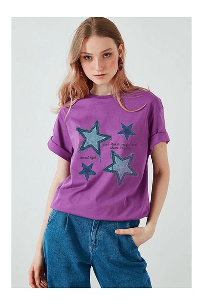 uyguntarz Μπλουζάκι Unisex Eternal Light με εμπριμέ σχέδιο