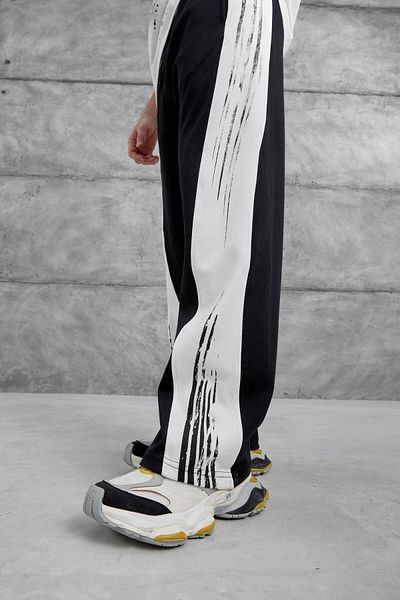 NOMARC Pantaloni de trening largi cu dungi negre