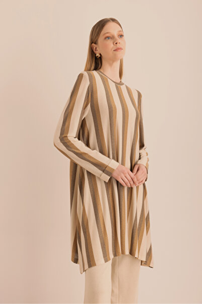 Aker Simli Örme Asimetrik Tunik