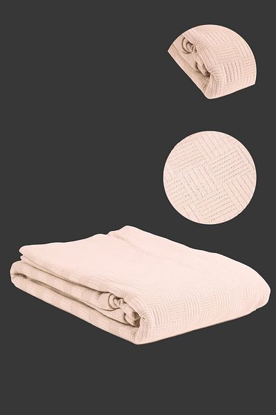 ERFAHOME Checkerboard Pattern Cotton Double Duvet Cover and Bedspread - Light Brown