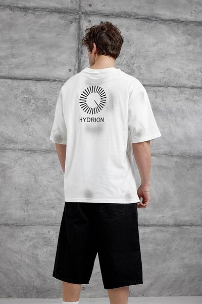 NOMARC Μπλουζάκι Oversize με Λευκή Πλάτη Hydrion Written