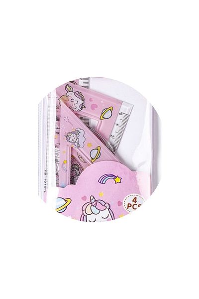 Mucizelerevi Kawaii Sanrio Ruler Set Stationery School Supplies Geometry Measurement Accessories