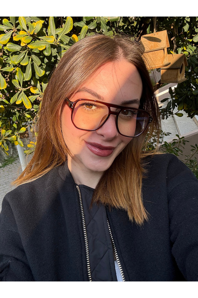 Melinora Mira Oversize Retro Optik Uyumlu Blue Block Mavi Işık Koruyucu Gözlü...