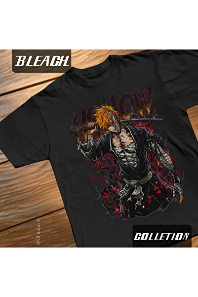 SHINOBIX تي شيرت بليتش أنيمي إيتشيغو مجوف كبير الحجم