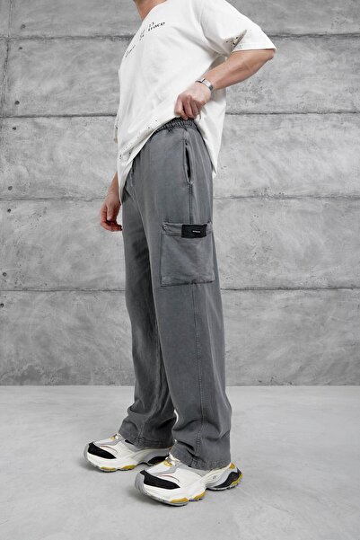 NOMARC Smoked Washed Cargo Pocket Baggy Sweatpants