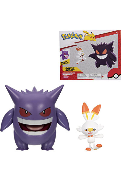 Cici Oyuncak Pokemon Battle Figure 2 Pack Gengar & Scorbunny 5 ve 10 cm Original