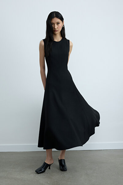 Suud Collection Siyah Sarah Kloş Elbise