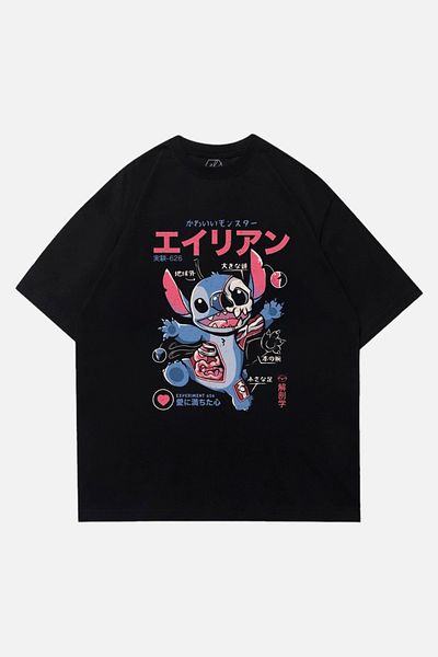 EFBUTİK Μαύρο Unisex T-Shirt με κινέζικη γραφή